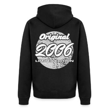 20e anniversaire 2006 cadeau pour hommes et femmes - Veste à capuche bio Premium Unisexe - noir - Dos - Nico (187cm)
