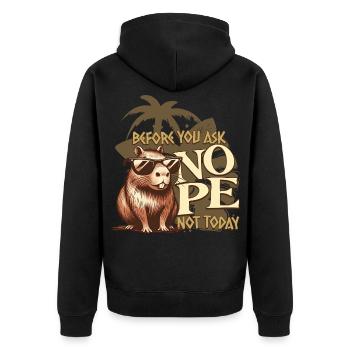 Capybara NON Pas aujourd’hui T-shirt rétro - Veste à capuche bio Premium Unisexe - noir - Dos - Nico (187cm)