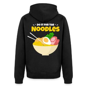 Nouilles, Ramen Lover, Cadeau Chemise Drôle de Nourriture - Veste à capuche bio Premium Unisexe - noir - Dos - Nico (187cm)