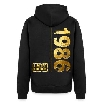 Edition limitée 1986 - Veste à capuche bio Premium Unisexe - noir - Dos - Nico (187cm)