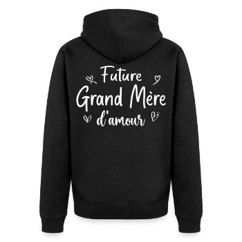Future grand mère d amour - Veste à capuche bio Premium Unisexe - noir - Dos - Nico (187cm)
