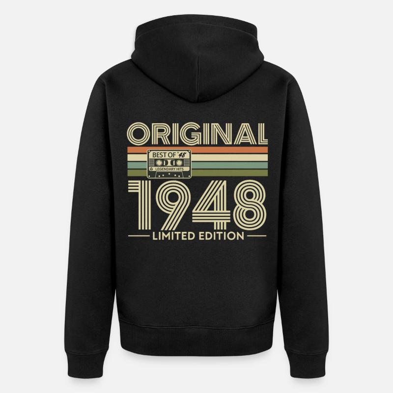 Original 1948 Retro Cassette Tee - Veste à capuche bio Premium Unisexe - noir