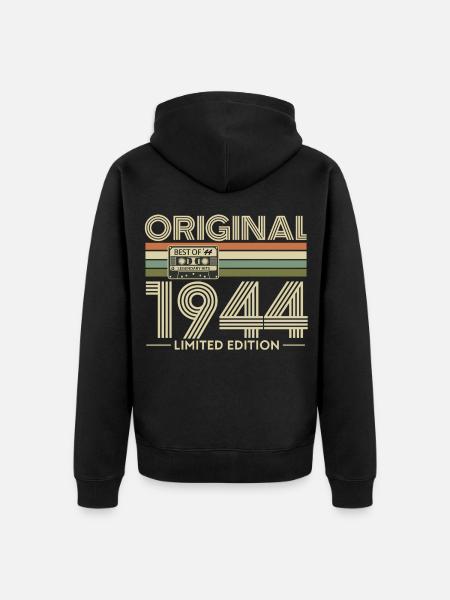 Original 1944 Limited Edition Retro - Unisex Premium Organic Zip Hoodie - black