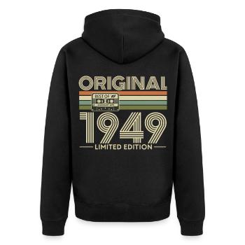 Original 1949 Édition Limitée Retro - Veste à capuche bio Premium Unisexe - noir - Dos - Nico (187cm)