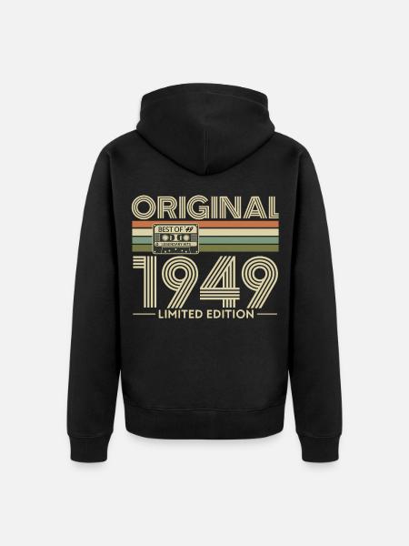 Original 1949 Limited Edition Retro - Unisex Premium Organic Zip Hoodie - black