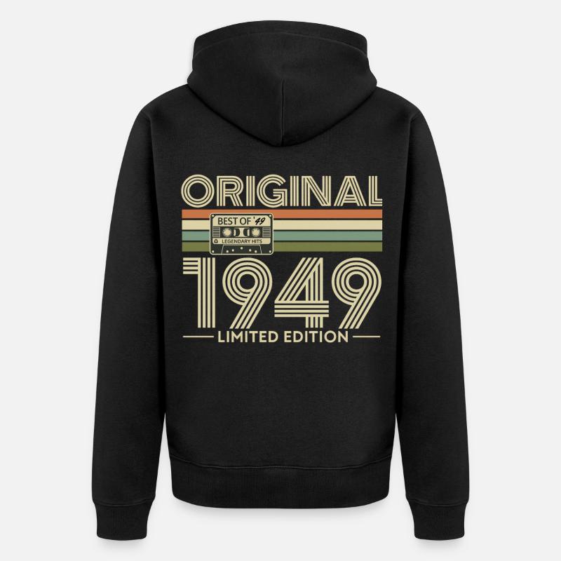 Original 1949 Limited Edition Retro - Unisex Premium Bio Zip Hoodie - Schwarz