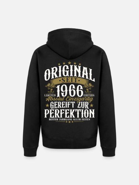 Original 1966 Vintage Birthday Gift - Unisex Premium Organic Zip Hoodie - black