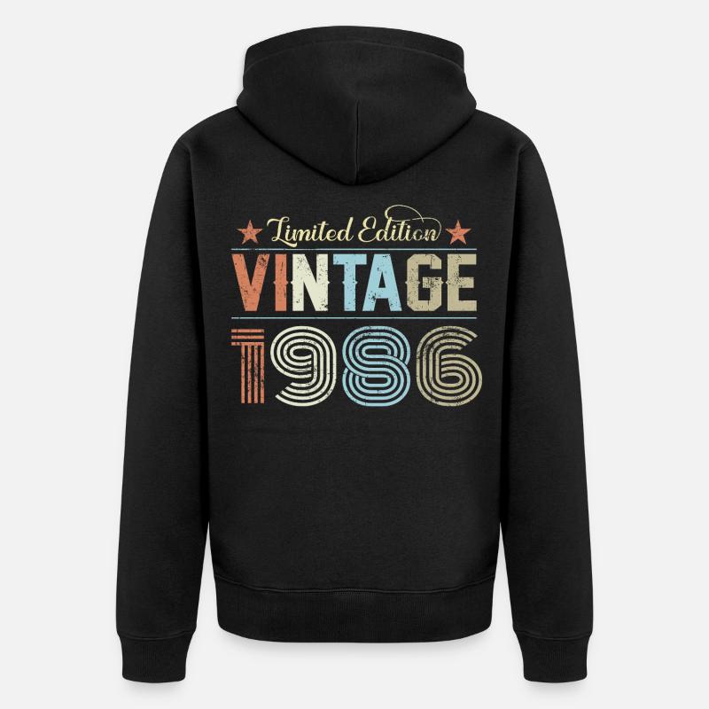 40e anniversaire 1986 - Veste à capuche bio Premium Unisexe - noir