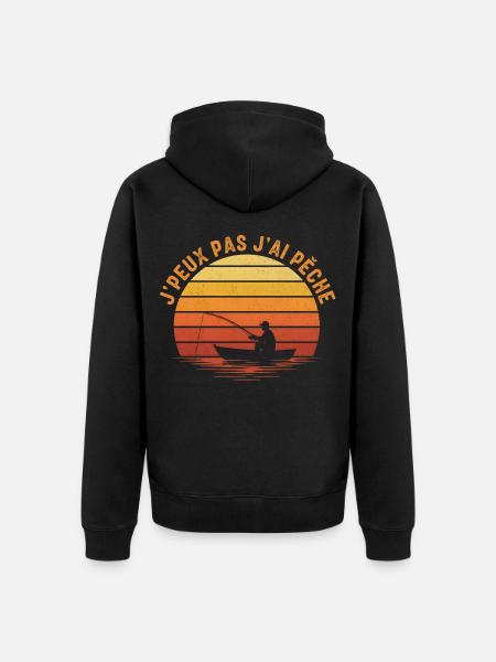I can't I fished - Unisex Premium Organic Zip Hoodie - black