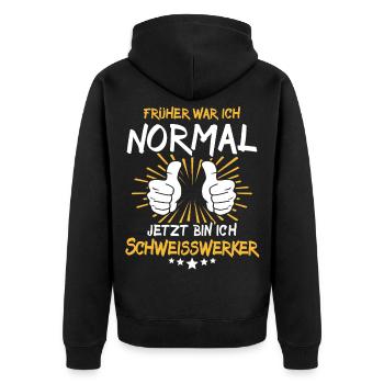 Welding Worker Saying - Unisex Premium Organic Zip Hoodie - black - Back - Nico (187cm)