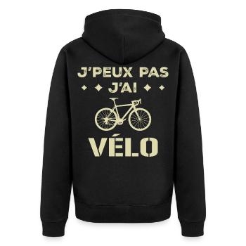 J peux Pas J ai Vélo Cycliste Cyclisme - Veste à capuche bio Premium Unisexe - noir - Dos - Nico (187cm)