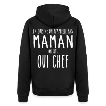 Cooking Mom the Cook Cooking Mom Mother - Unisex Premium Bio Zip Hoodie - Schwarz - Hinten - Nico (187cm)