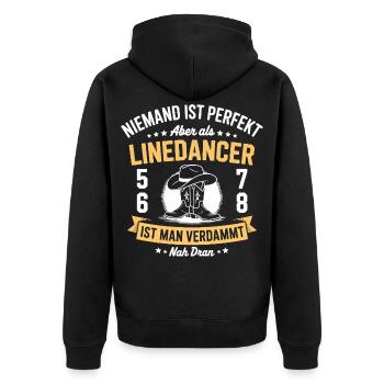 Linedance Country Western Line Dancer - Unisex Premium Bio Zip Hoodie - Schwarz - Hinten - Nico (187cm)