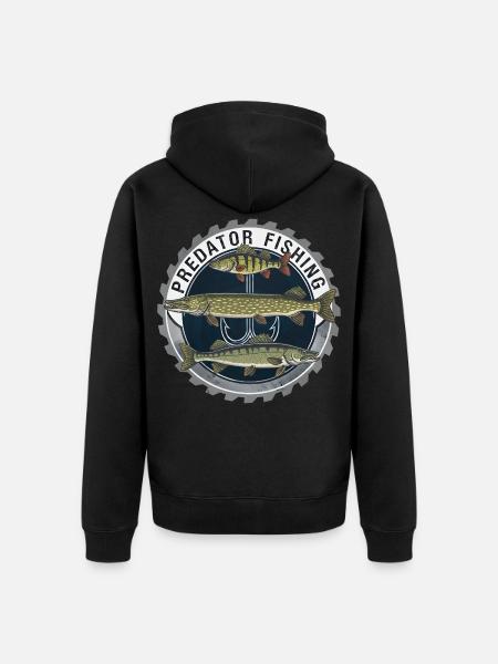 Predator Fishing Raubfisch Angeln - Unisex Premium Organic Zip Hoodie - black