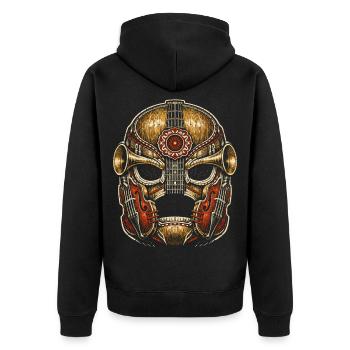 Lucha Libre Luchador - Unisex Premium Bio Zip Hoodie - Schwarz - Hinten - Nico (187cm)