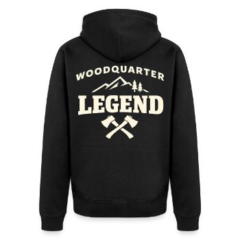 Waldviertler Legende Geburtstag Geschenk - Unisex Premium Bio Zip Hoodie - Schwarz - Hinten - Nico (187cm)
