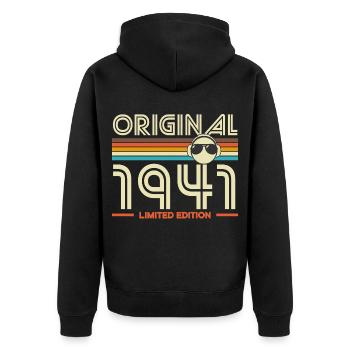 Original 1941 Limited Edition - Unisex Premium Organic Zip Hoodie - black - Back - Nico (187cm)