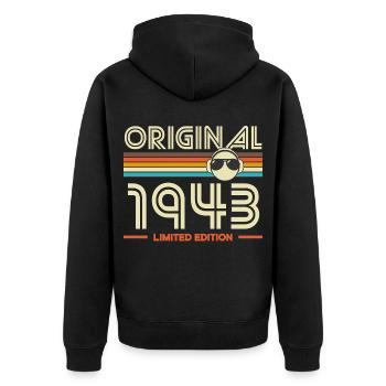 Original 1943 Edition Limitée Retro - Veste à capuche bio Premium Unisexe - noir - Dos - Nico (187cm)