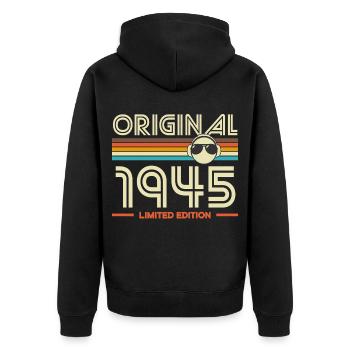 Original 1945 Retro Edition - Veste à capuche bio Premium Unisexe - noir - Dos - Nico (187cm)