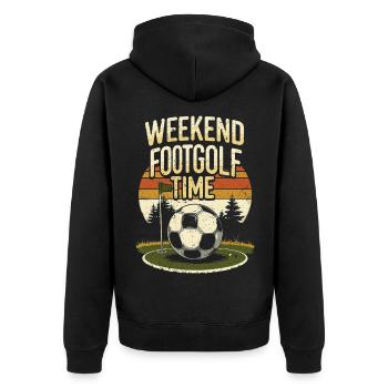 Footgolf Soccer Golf Weekend Footgolf Time - Unisex Premium Organic Zip Hoodie - black - Back - Nico (187cm)
