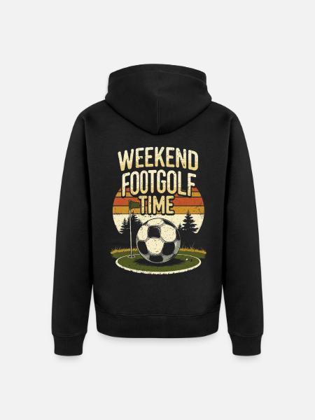 Footgolf Fußballgolf Weekend Footgolf Time - Unisex Premium Bio Zip Hoodie - Schwarz