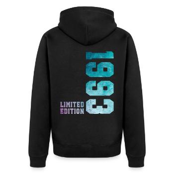 1993 Édition Limitée 33 ans anniversaire - Veste à capuche bio Premium Unisexe - noir - Dos - Nico (187cm)