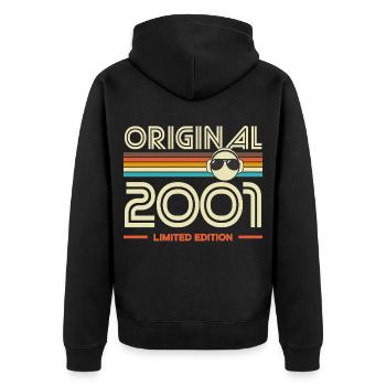 Original 2001 Edition Retro - Veste à capuche bio Premium Unisexe - noir - Dos - Nico (187cm)