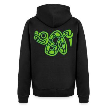 Noeud de serpent vert - Veste à capuche bio Premium Unisexe - noir - Dos - Nico (187cm)