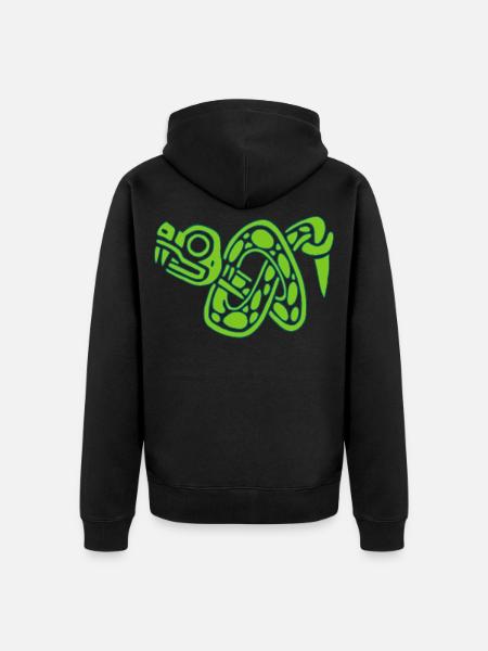 Green Snake Knot - Unisex Premium Organic Zip Hoodie - black