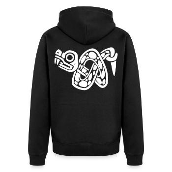 Noeud de serpent blanc - Veste à capuche bio Premium Unisexe - noir - Dos - Nico (187cm)