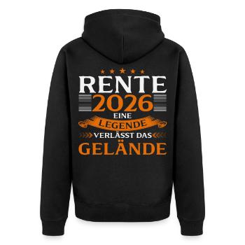 Retrait de retrait 2026 Pension Gift Man Retraite Drôle - Veste à capuche bio Premium Unisexe - noir - Dos - Nico (187cm)