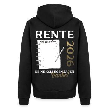 Retraité 2026 Livre d’or Offert Homme Femme Pension - Veste à capuche bio Premium Unisexe - noir - Dos - Nico (187cm)