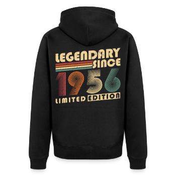 Legendary Since 1956 Vintage Vintage Birthday - Unisex Premium Organic Zip Hoodie - black - Back - Nico (187cm)