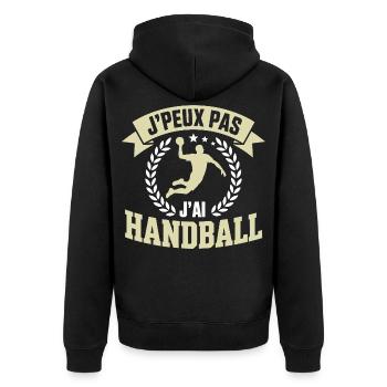 j'peux pas j'ai handball joueur de handball - Veste à capuche bio Premium Unisexe - noir - Dos - Nico (187cm)