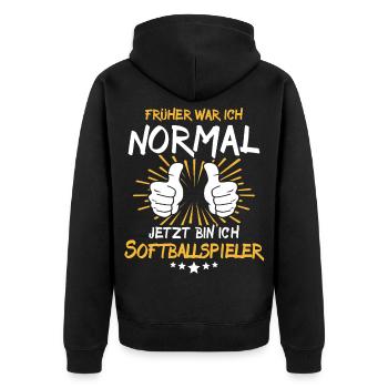 Un joueur de softball qui dit - Veste à capuche bio Premium Unisexe - noir - Dos - Nico (187cm)
