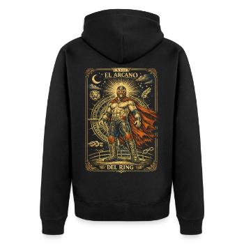 Lucha Libre Luchador Tarot Card - Veste à capuche bio Premium Unisexe - noir - Dos - Nico (187cm)