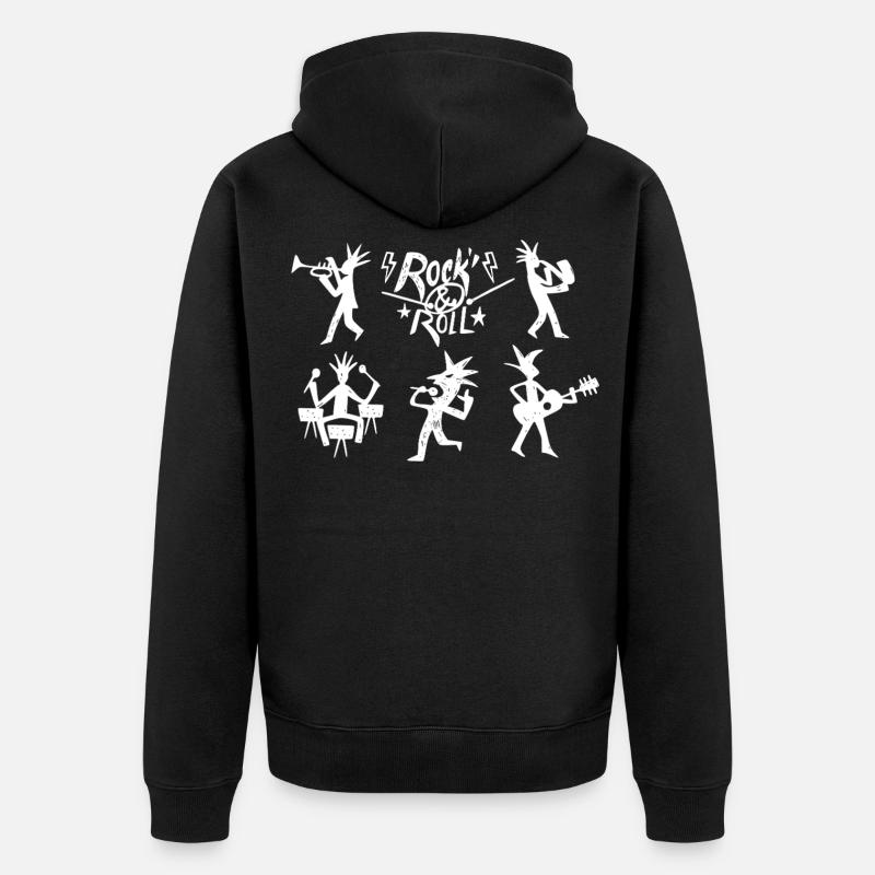 Groupe de rock and roll - Veste à capuche bio Premium Unisexe - noir