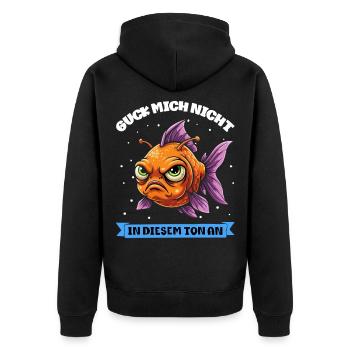 Ne me regarde pas sur ce ton – poisson rouge - Veste à capuche bio Premium Unisexe - noir - Dos - Nico (187cm)