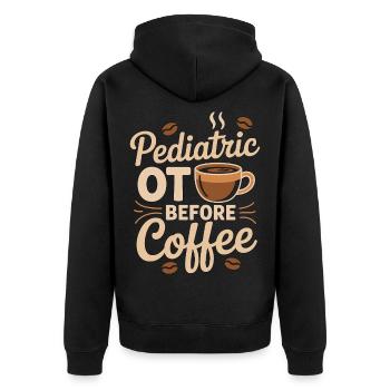 Ergothérapeute pédiatrique avant le café Amant du café - Veste à capuche bio Premium Unisexe - noir - Dos - Nico (187cm)