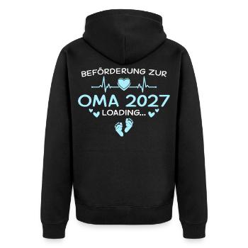 Grandma 2027 Heart: Cute Design for Grandmas-to-be - Unisex Premium Organic Zip Hoodie - black - Back - Nico (187cm)