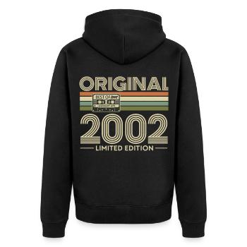 Original 2002 Édition Limitée - Veste à capuche bio Premium Unisexe - noir - Dos - Nico (187cm)