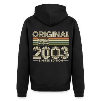 Original 2003 Édition limitée Retro - Veste à capuche bio Premium Unisexe - noir - Dos - Nico (187cm)