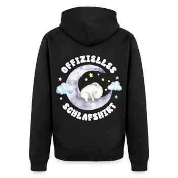 Offizielles Schlafshirt Hase - Unisex Premium Bio Zip Hoodie - Schwarz - Hinten - Nico (187cm)