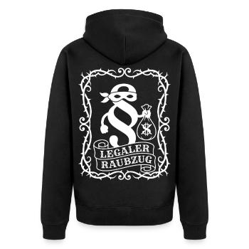 Legal Raid Paragraph Bandit - Unisex Premium Organic Zip Hoodie - black - Back - Nico (187cm)