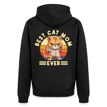 Meilleure maman de chat de tous les temps Dit drôle de maman de chat - Veste à capuche bio Premium Unisexe - noir - Dos - Nico (187cm)