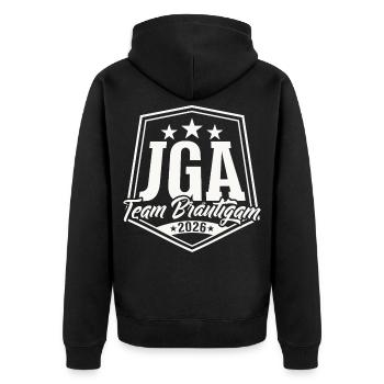 Bachelor Party 2026 Team Groom Bachelor Party - Unisex Premium Organic Zip Hoodie - black - Back - Nico (187cm)