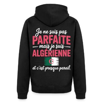 Je ne suis pas parfaite mais je suis Algerienne - Veste à capuche bio Premium Unisexe - noir - Dos - Nico (187cm)