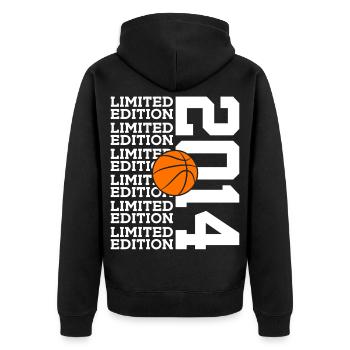 ÉDITION LIMITÉE 2014 BASKETBALL 12E ANNIVERSAIRE - Veste à capuche bio Premium Unisexe - noir - Dos - Nico (187cm)