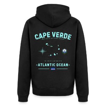 Océan Atlantique du Cap-Vert - Veste à capuche bio Premium Unisexe - noir - Dos - Nico (187cm)