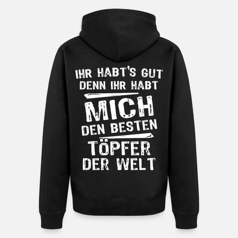 potier - Veste à capuche bio Premium Unisexe - noir